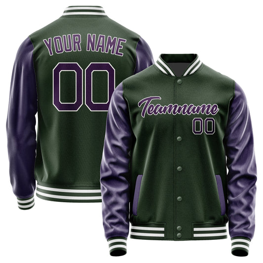 Custom Dark Green Purple Jacket JA0606070618B21807