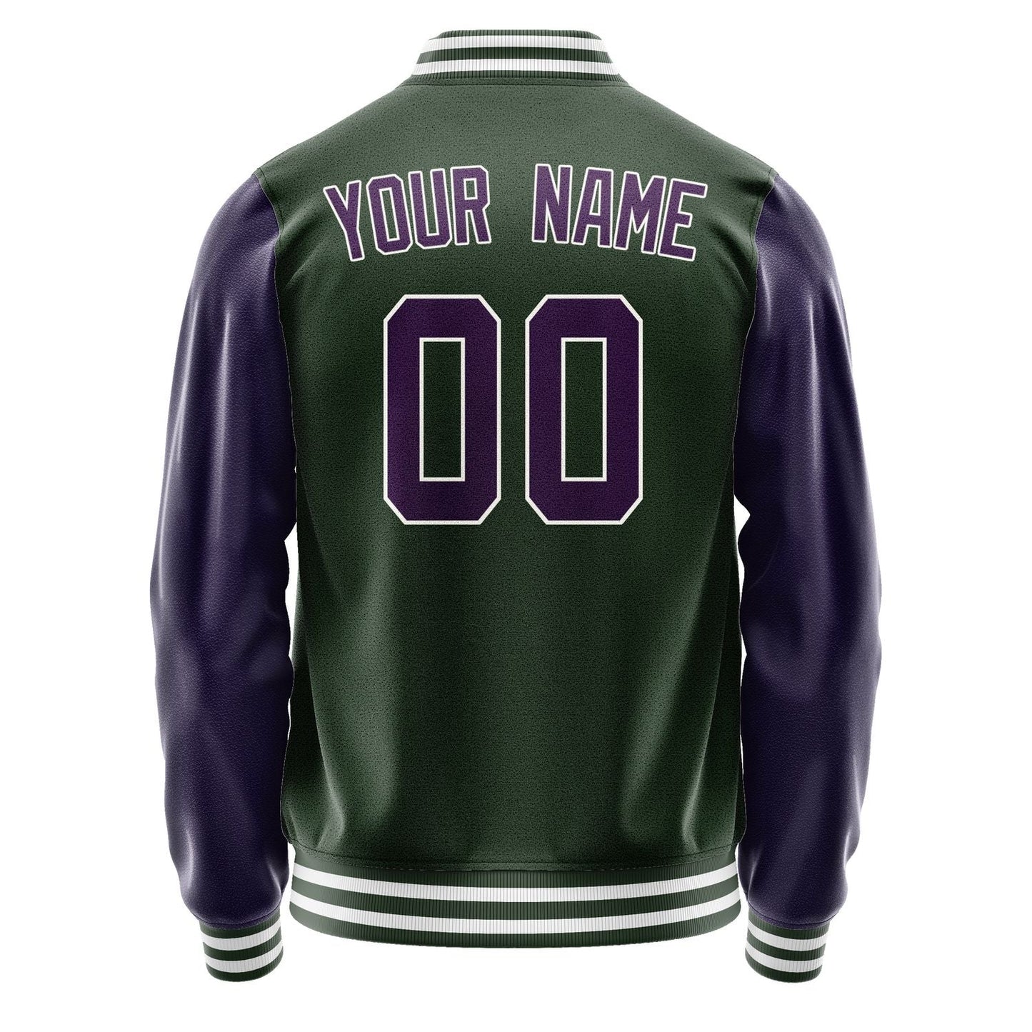 Custom Dark Green Purple Jacket JA0606070618B31807