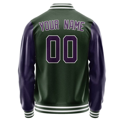 Custom Dark Green Purple Jacket JA0606070618B31807