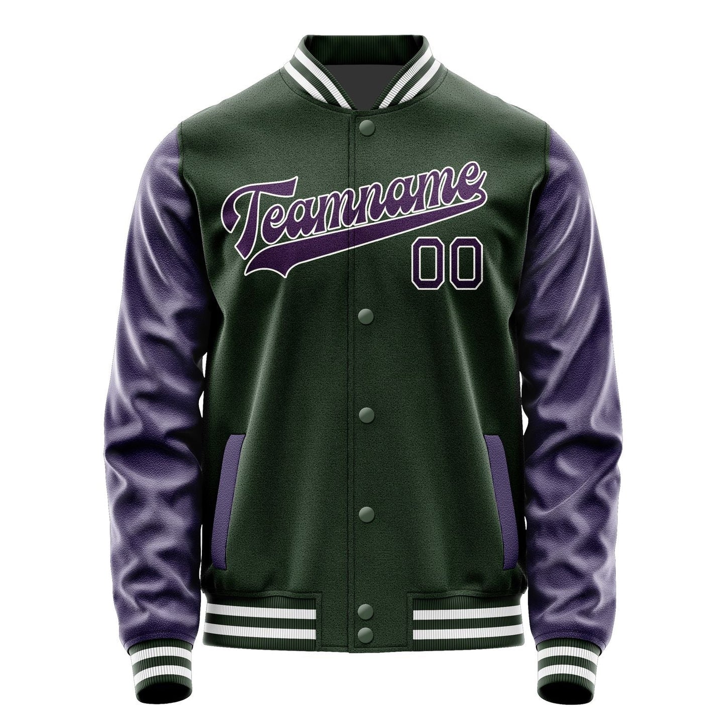 Custom Dark Green Purple Jacket JA0606070618B31807
