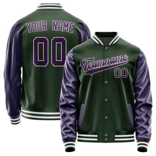 Custom Dark Green Purple Jacket JA0606070618B31807