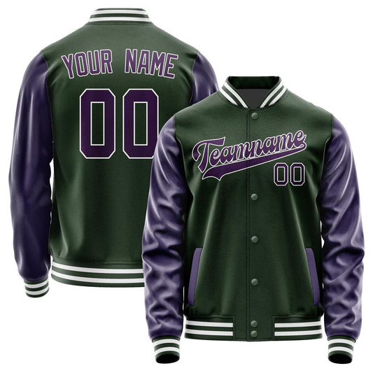 Custom Dark Green Purple Jacket JA0606070618B31807
