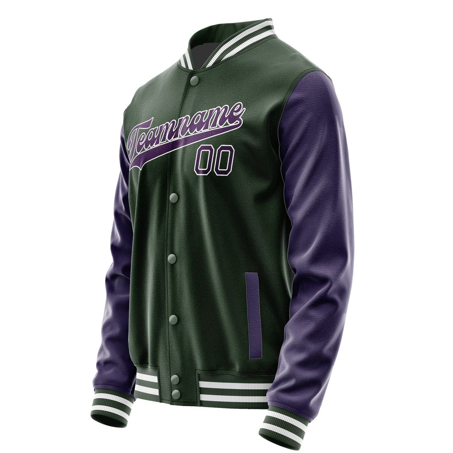 Custom Dark Green Purple Jacket JA0606070618B31807