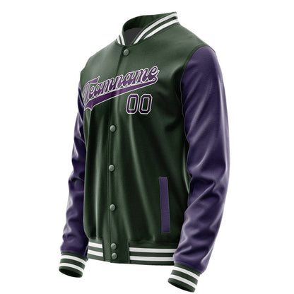Custom Dark Green Purple Jacket JA0606070618B31807