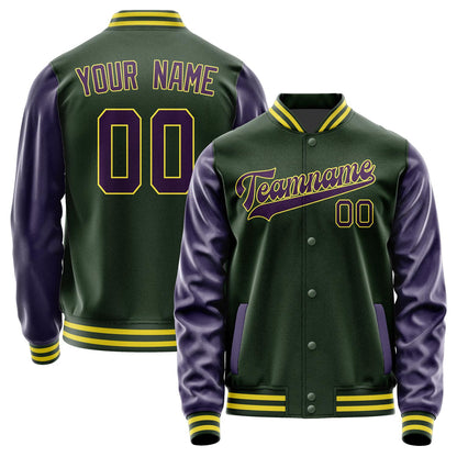 Custom Dark Green Purple Jacket JA0606070626B32607