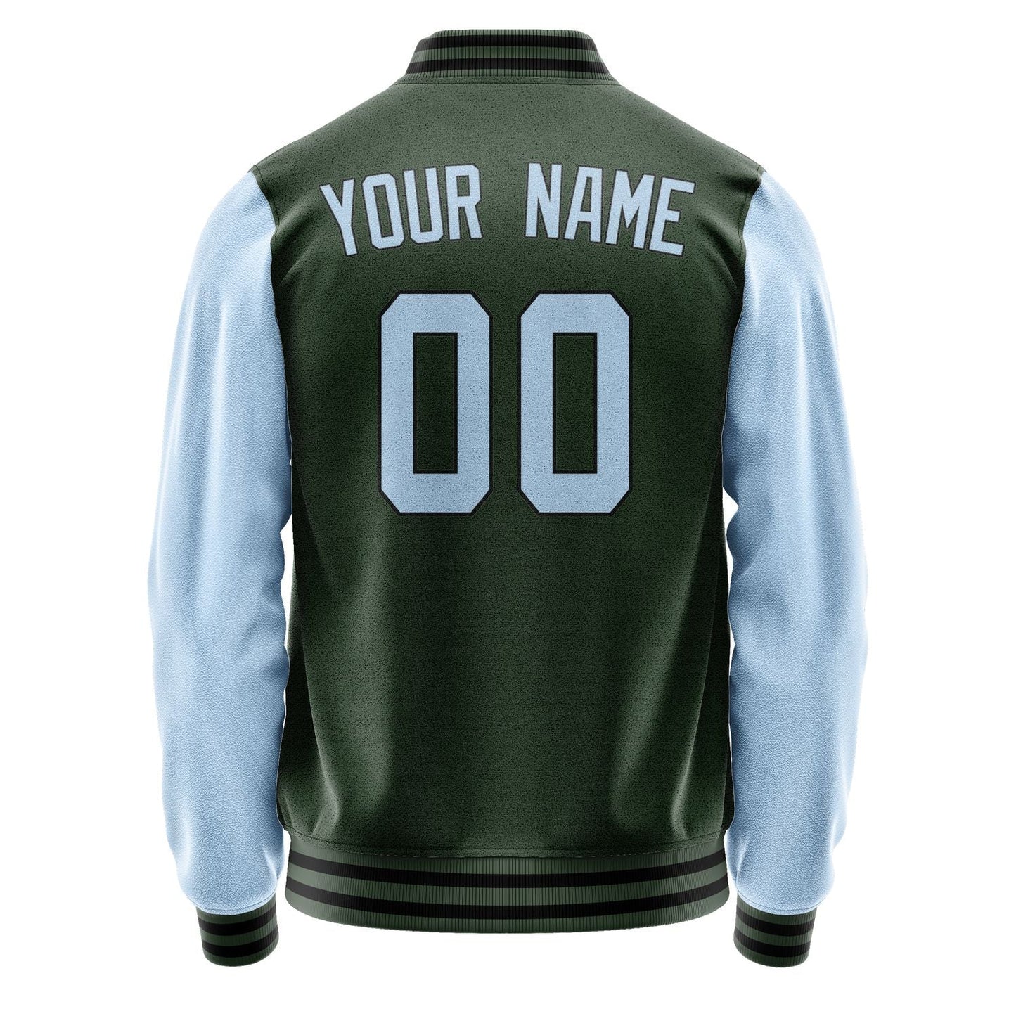 Custom Dark Green Light Blue Jacket JA0606080617B31708