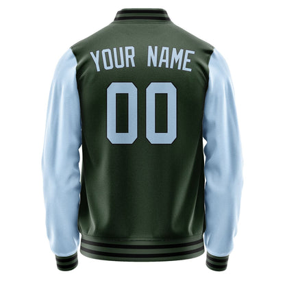 Custom Dark Green Light Blue Jacket JA0606080617B31708