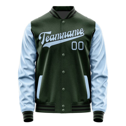Custom Dark Green Light Blue Jacket JA0606080617B31708