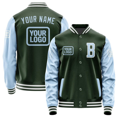 Custom Dark Green Light Blue Jacket JA060608061818080818