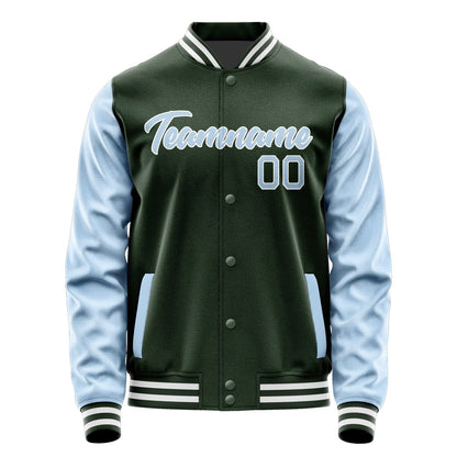 Custom Dark Green Light Blue Jacket JA0606080618B21808