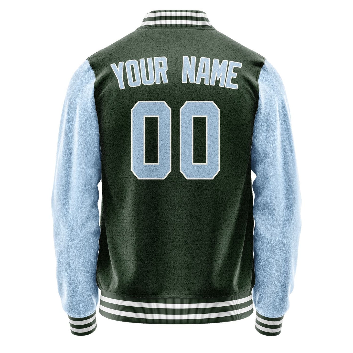 Custom Dark Green Light Blue Jacket JA0606080618B31808