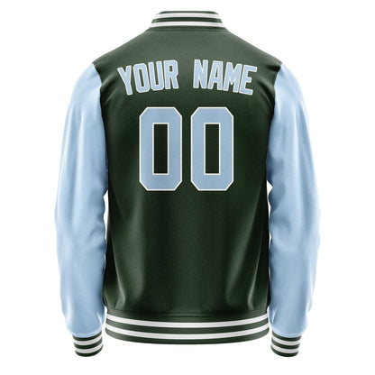 Custom Dark Green Light Blue Jacket JA0606080618B31808