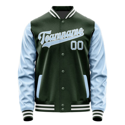 Custom Dark Green Light Blue Jacket JA0606080618B31808