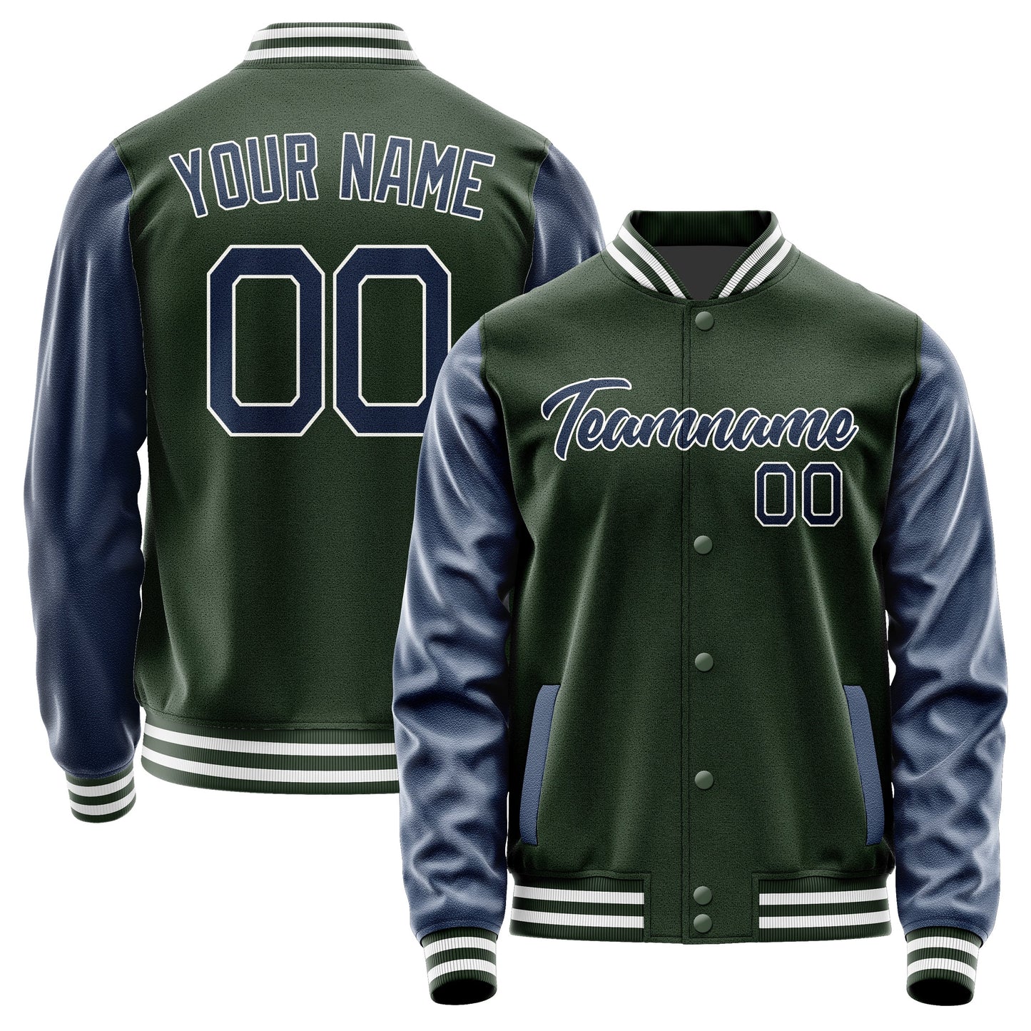 Custom Dark Green Blue Jacket JA0606100618B21810