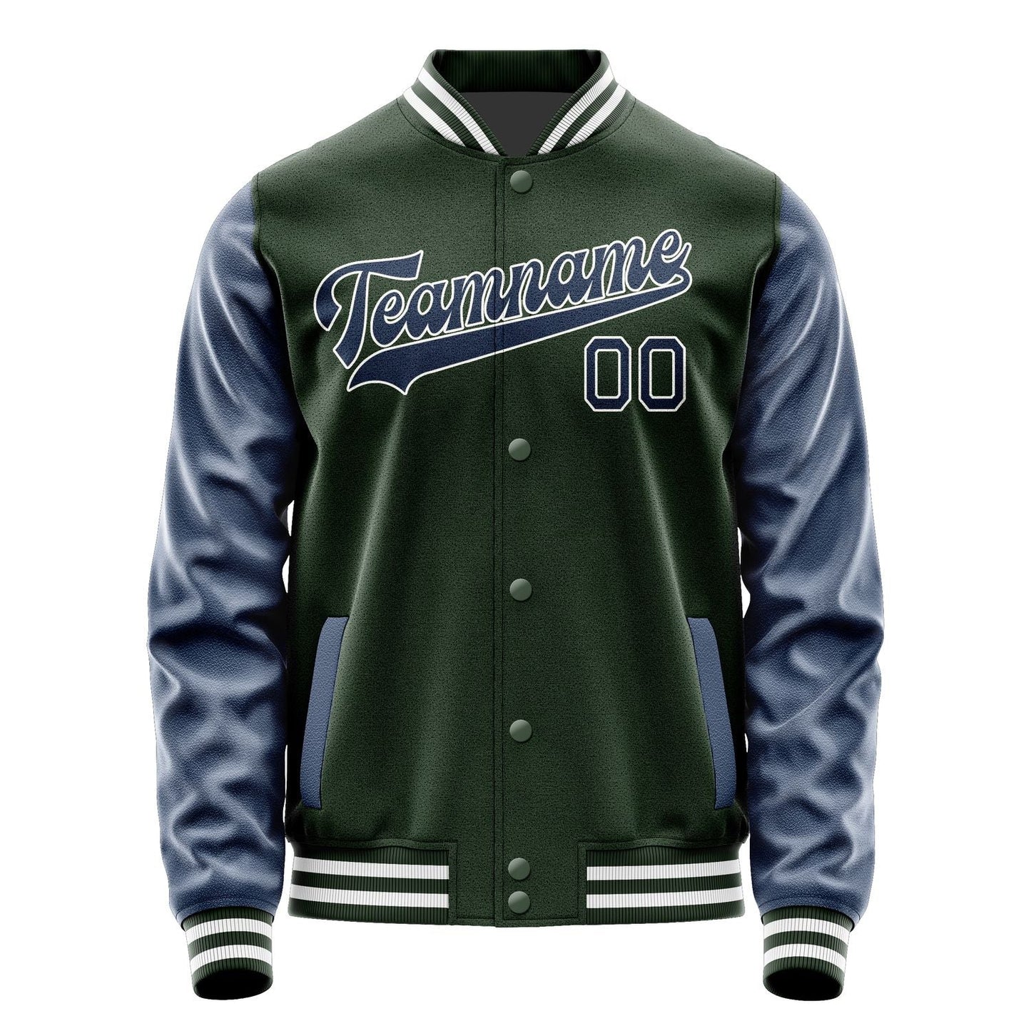 Custom Dark Green Blue Jacket JA0606100618B31810
