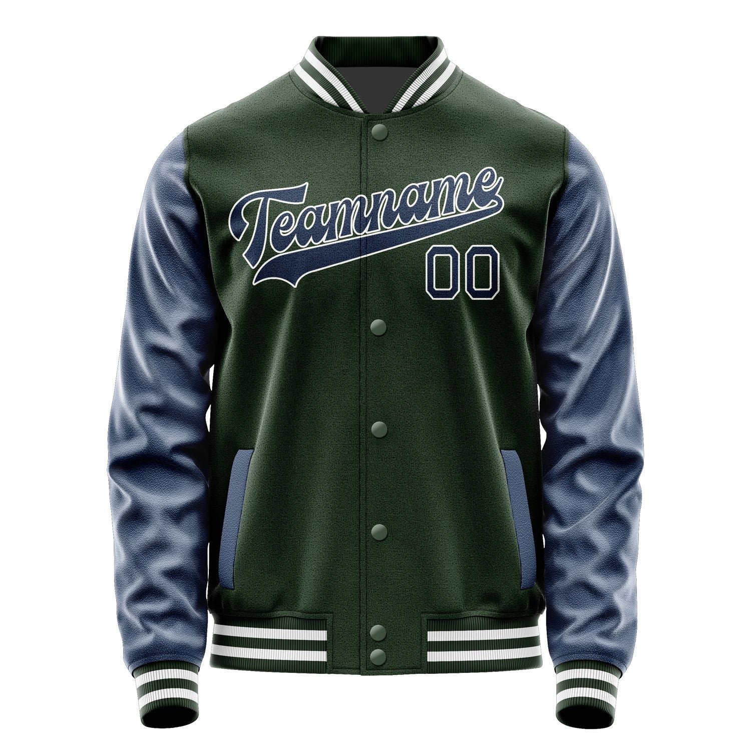 Custom Dark Green Blue Jacket JA0606100618B31810