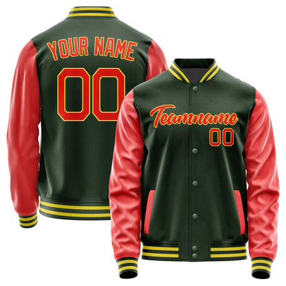 Custom Dark Green Orange Red Jacket JA0606120626B22612