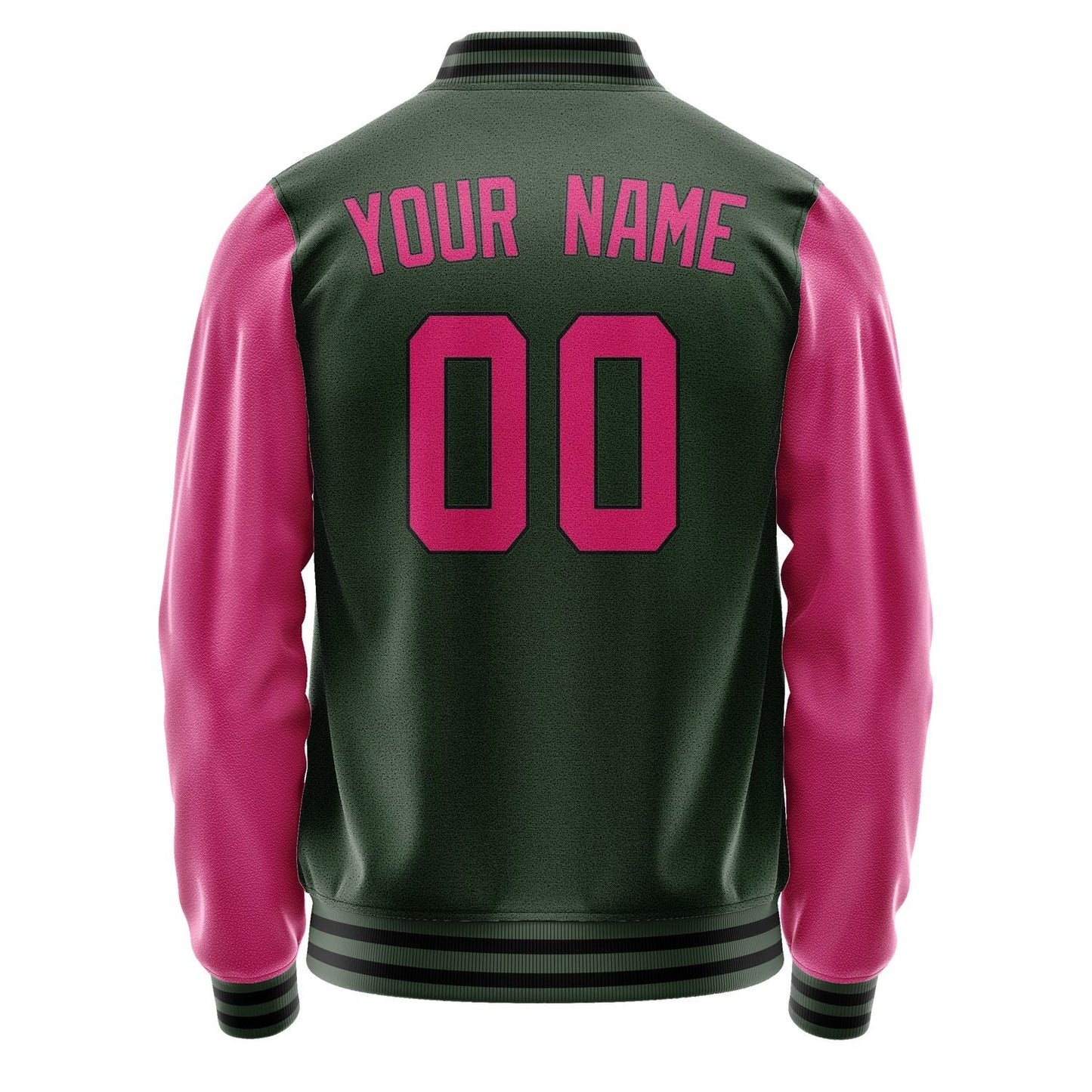 Custom Dark Green Pink Jacket JA0606130617B31713