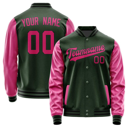 Custom Dark Green Pink Jacket JA0606130617B31713