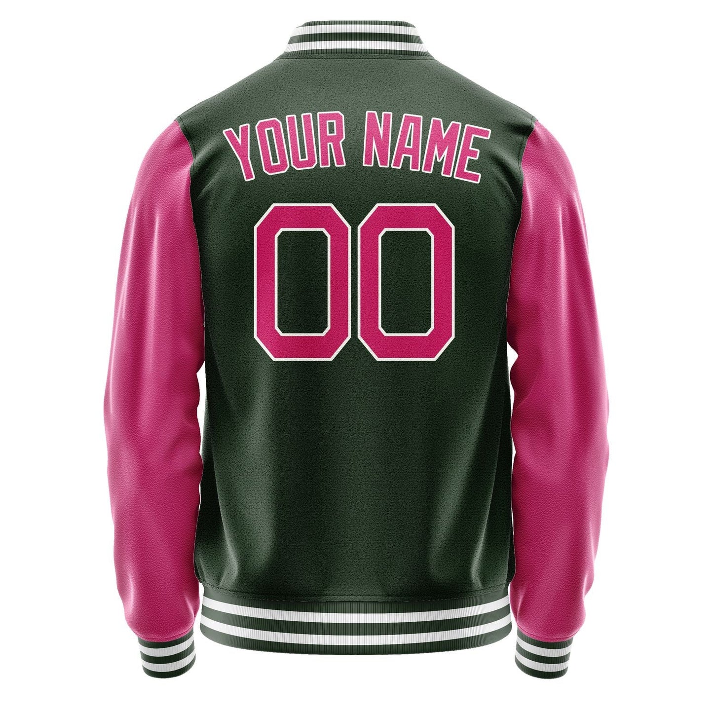 Custom Dark Green Pink Jacket JA0606130618B21813