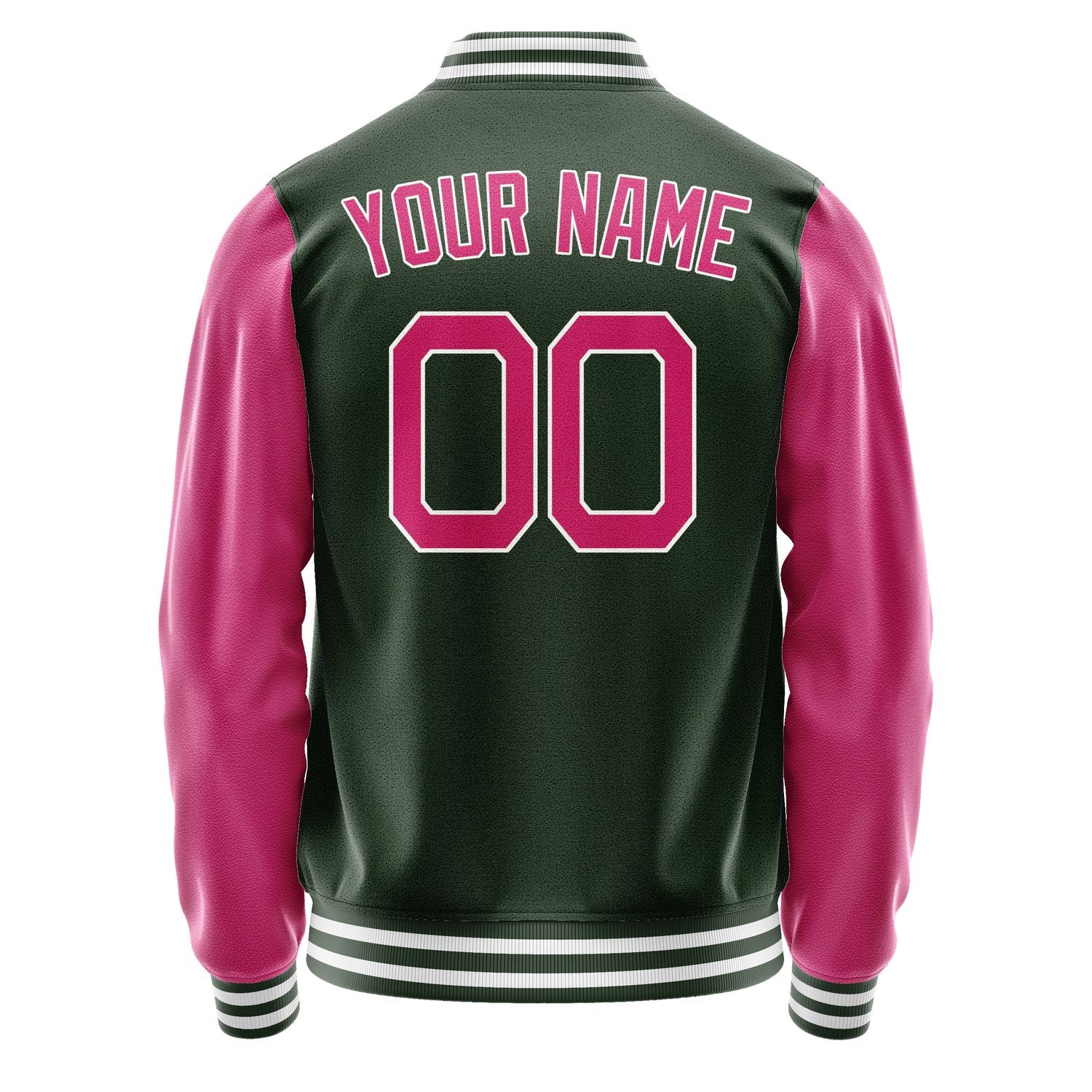 Custom Dark Green Pink Jacket JA0606130618B21813