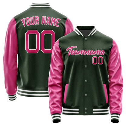 Custom Dark Green Pink Jacket JA0606130618B21813