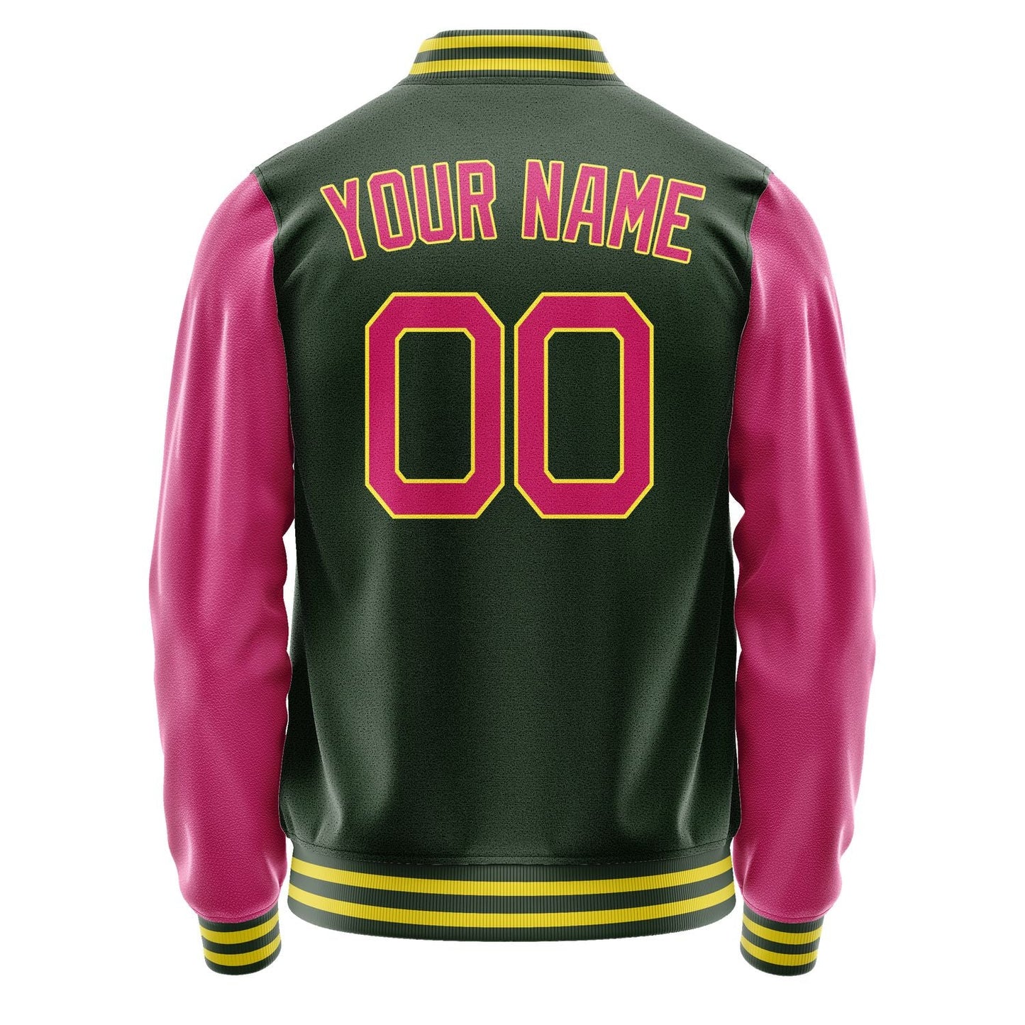 Custom Dark Green Pink Jacket JA0606130626B22613