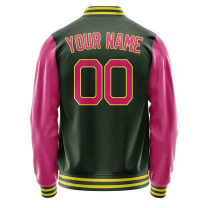 Custom Dark Green Pink Jacket JA0606130626B22613