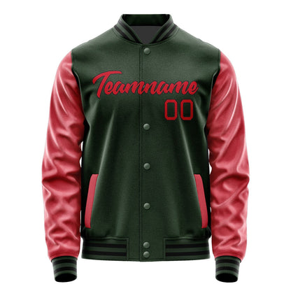 Custom Dark Green Red Jacket JA0606140617B21714