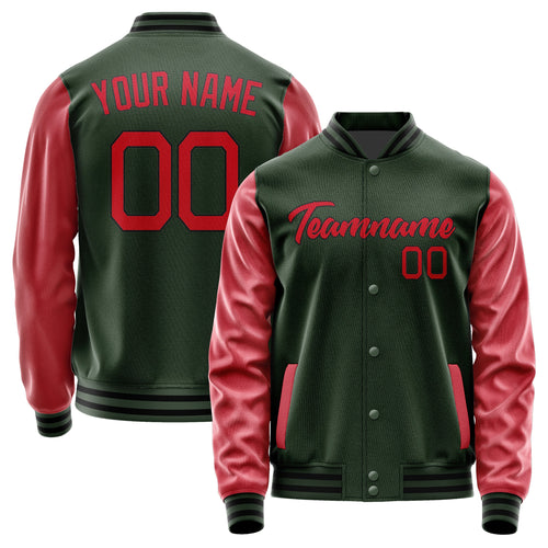 Custom Dark Green Red Jacket JA0606140617B21714