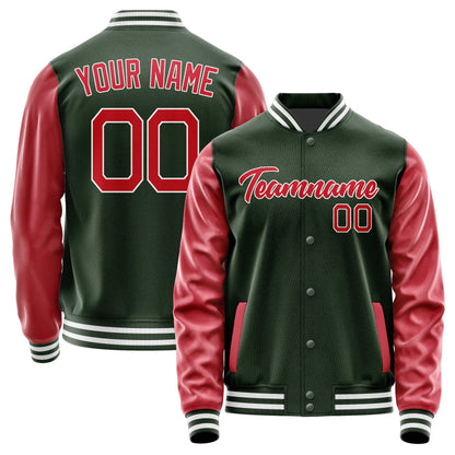 Custom Dark Green Red Jacket JA0606140618B21814