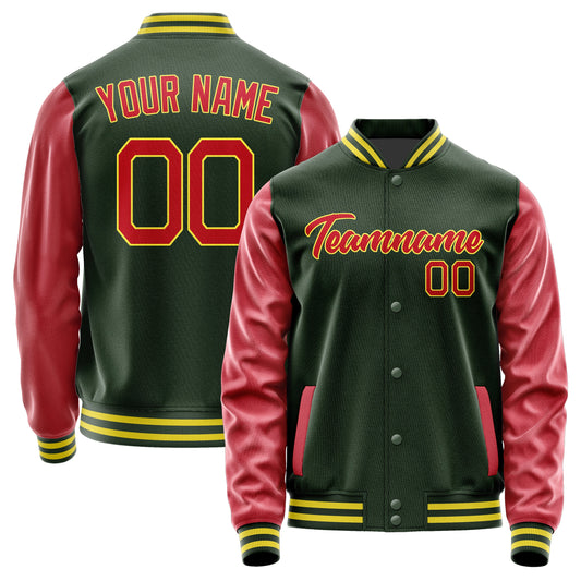 Custom Dark Green Red Jacket JA0606140626B22614