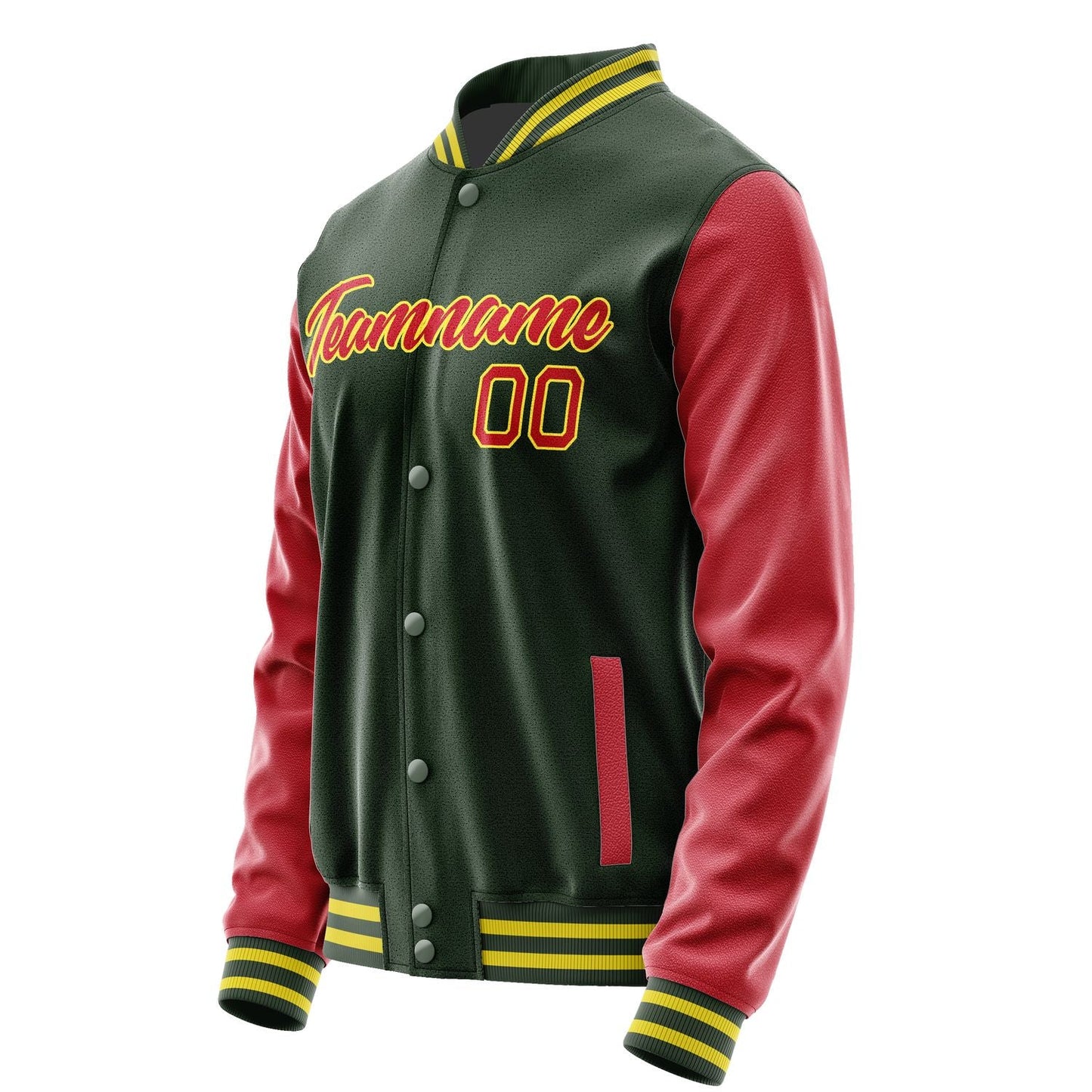 Custom Dark Green Red Jacket JA0606140626B22614