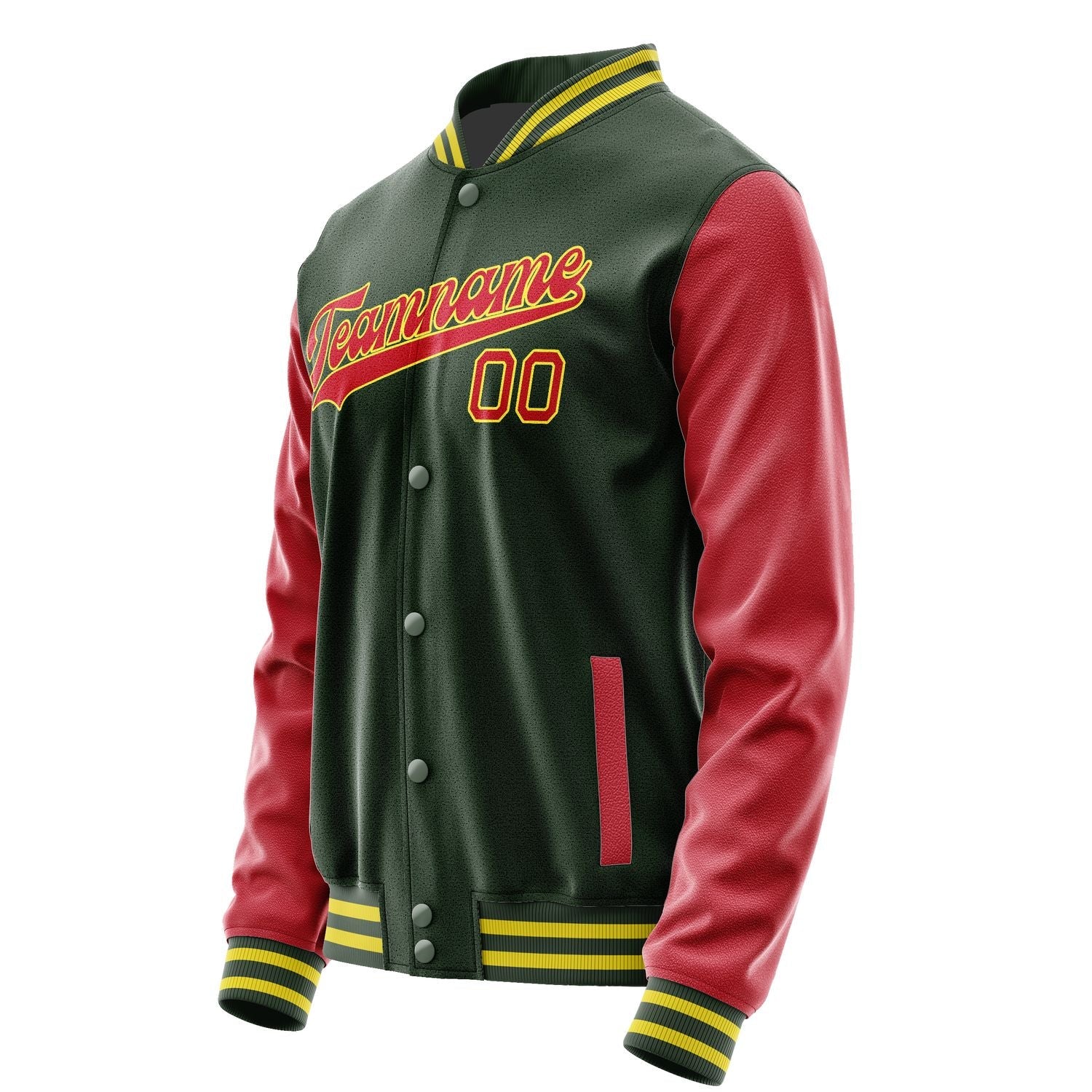 Custom Dark Green Red Jacket JA0606140626B32614