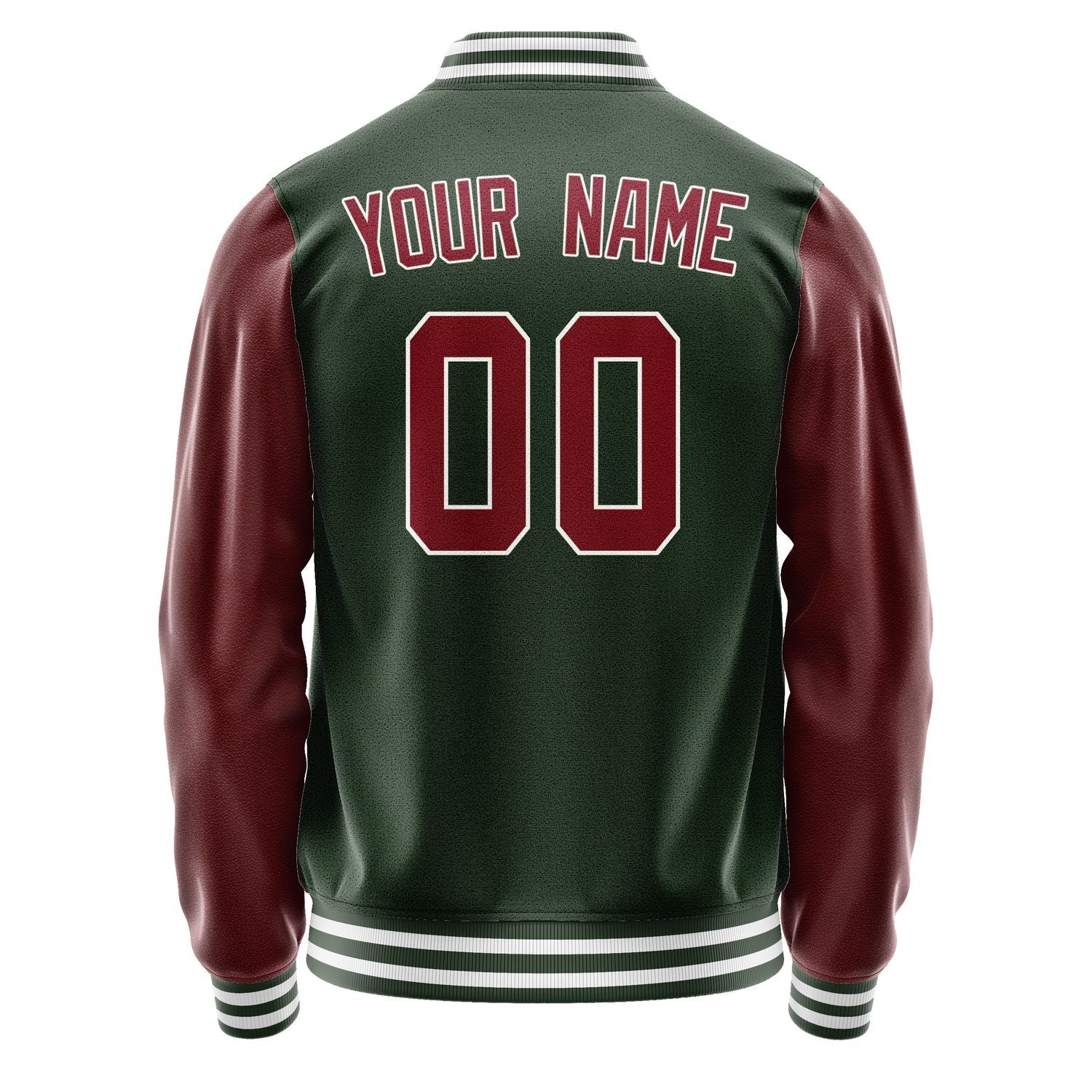 Custom Dark Green Crimson Red Jacket JA0606150618B31815