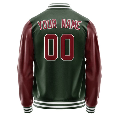 Custom Dark Green Crimson Red Jacket JA0606150618B31815