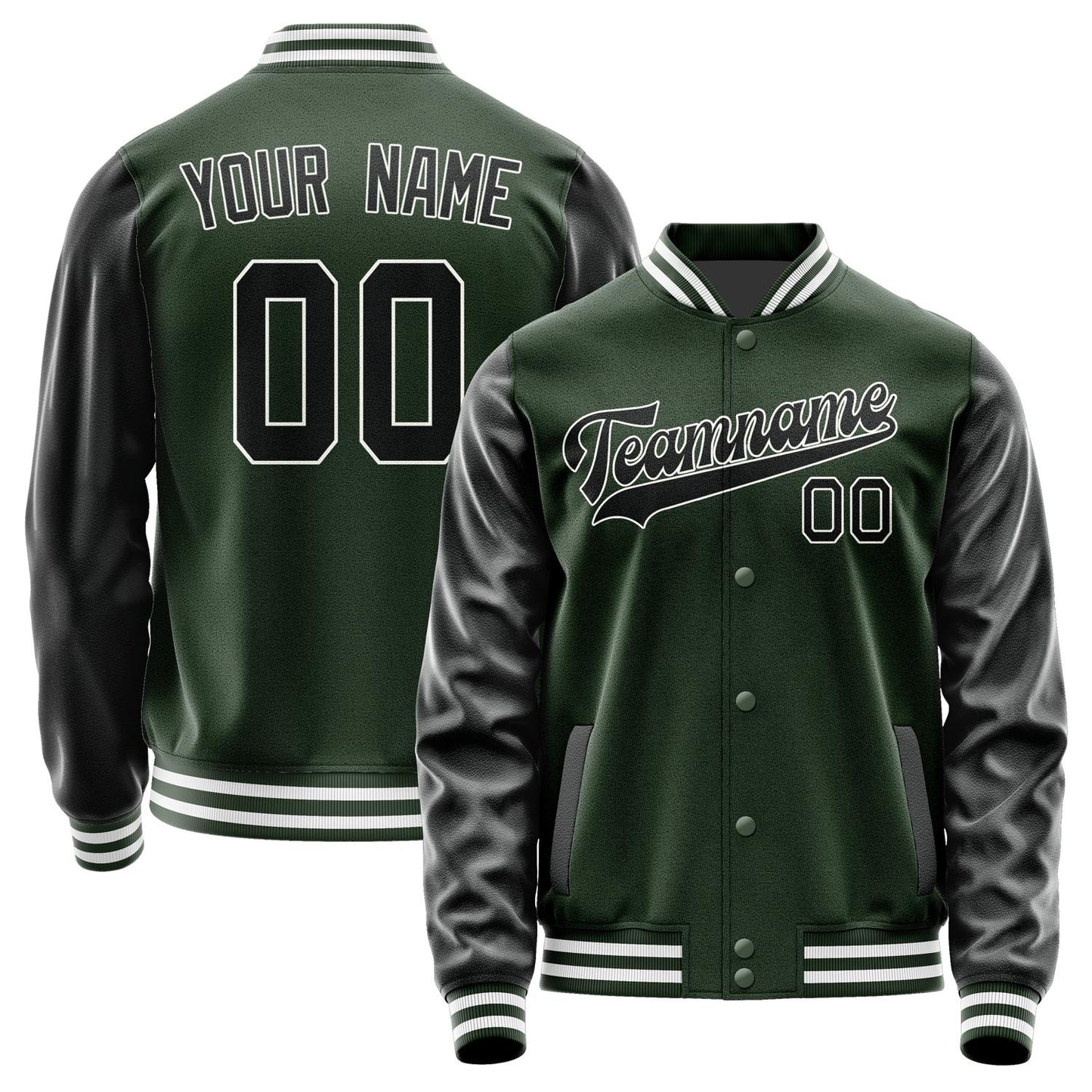 Custom Dark Green Black Jacket JA0606170618B31817