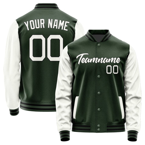 Custom Dark Green White Jacket JA0606180617B21718