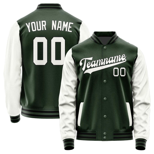 Custom Dark Green White Jacket JA0606180617B31718