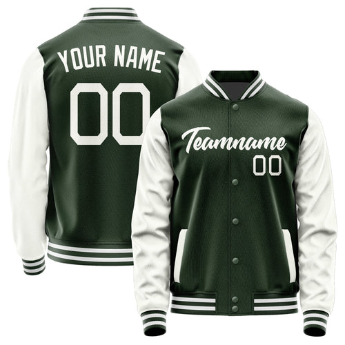 Custom Dark Green White Jacket JA0606180618B21818
