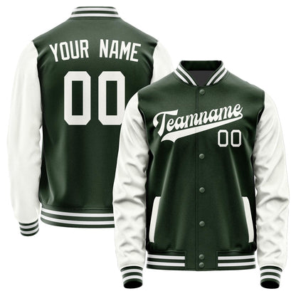 Custom Dark Green White Jacket JA0606180618B31818