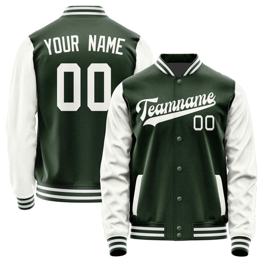 Custom Dark Green White Jacket JA0606180618B31818