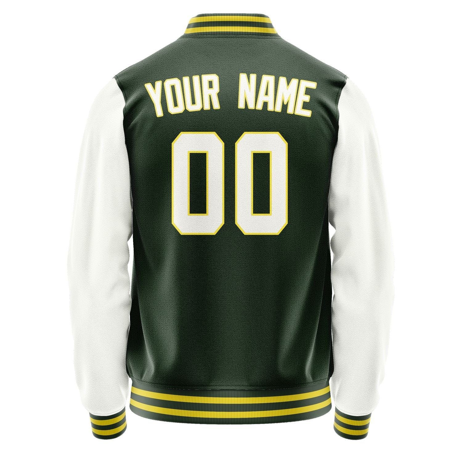 Custom Dark Green White Jacket JA0606180626B32618