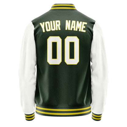 Custom Dark Green White Jacket JA0606180626B32618