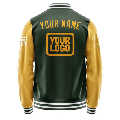 Custom Dark Green Yellow Jacket JA060619061818191918