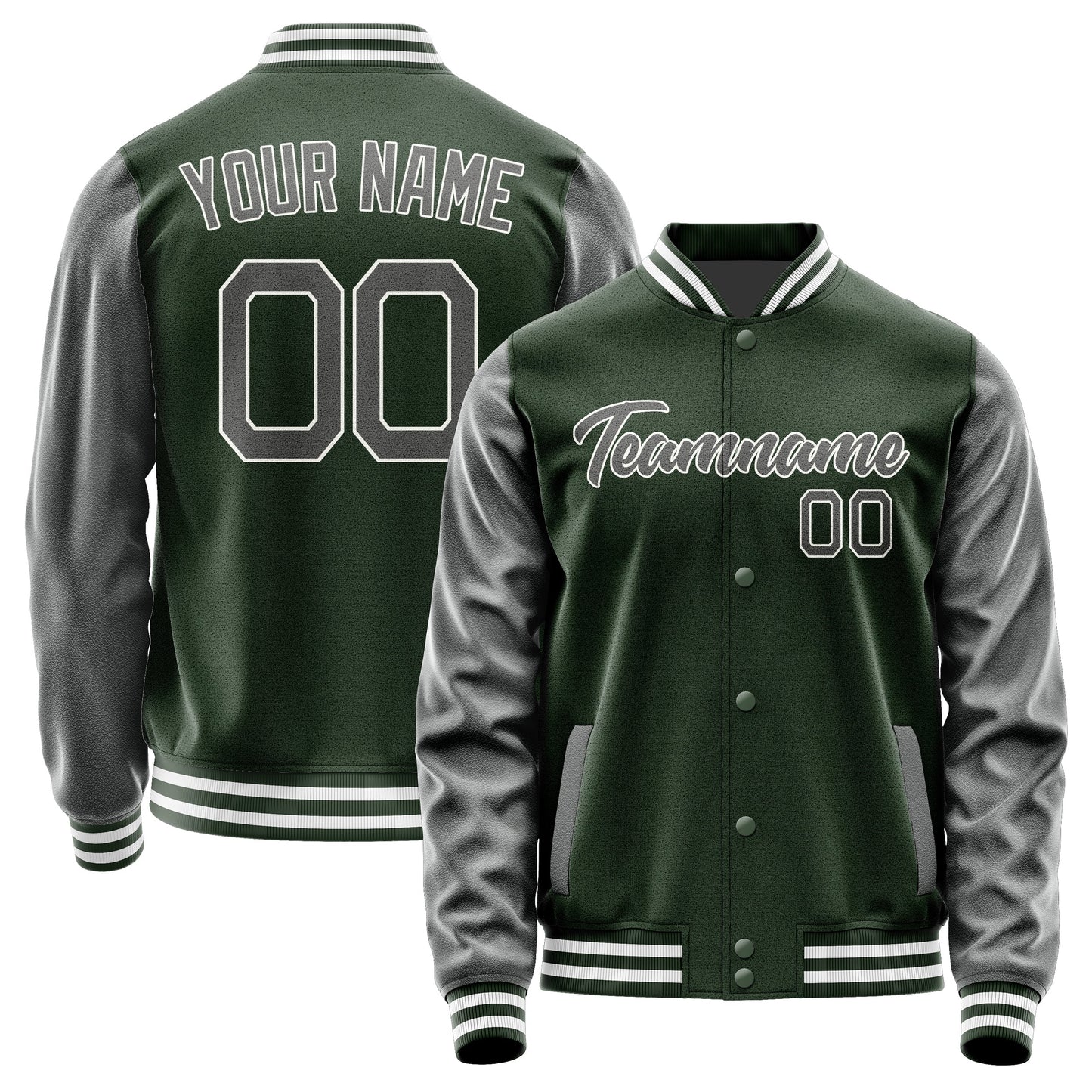 Custom Dark Green Dark Grey Jacket JA0606200618B21820
