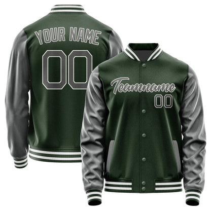 Custom Dark Green Dark Grey Jacket JA0606200618B21820