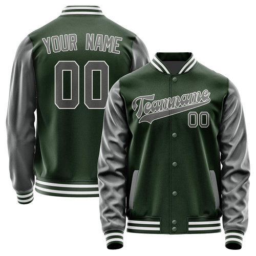 Custom Dark Green Dark Grey Jacket JA0606200618B31820