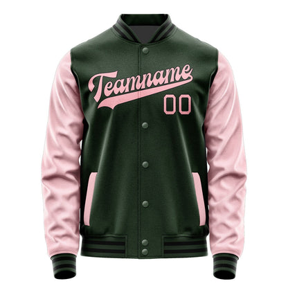 Custom Dark Green Light Pink Jacket JA0606210617B31721
