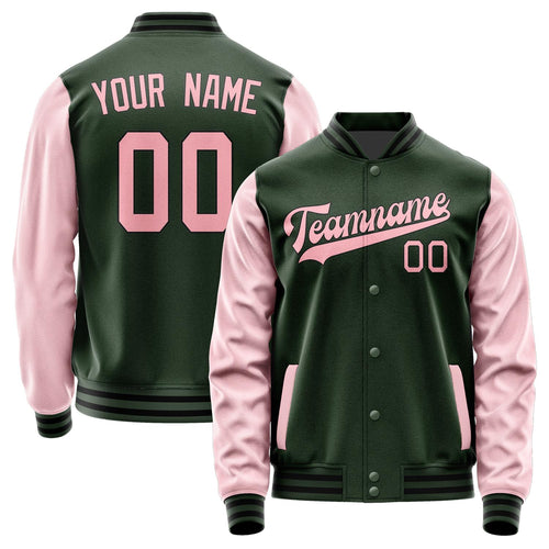 Custom Dark Green Light Pink Jacket JA0606210617B31721